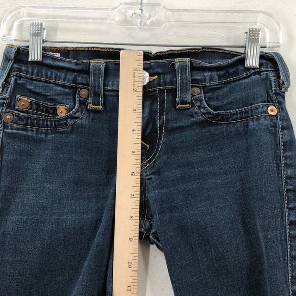 True Religion  Casey Blue Cotton Dark Wash Pockets Denim Skinny Jeans 29 - Picture 6 of 10